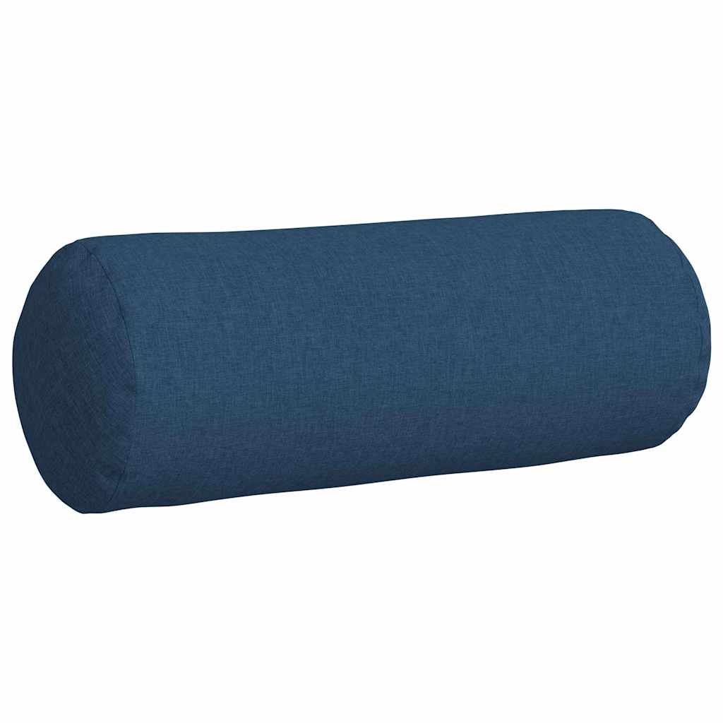 Bolster Pillows 2 pcs Blue Ø 25 x 70 cm Fabric